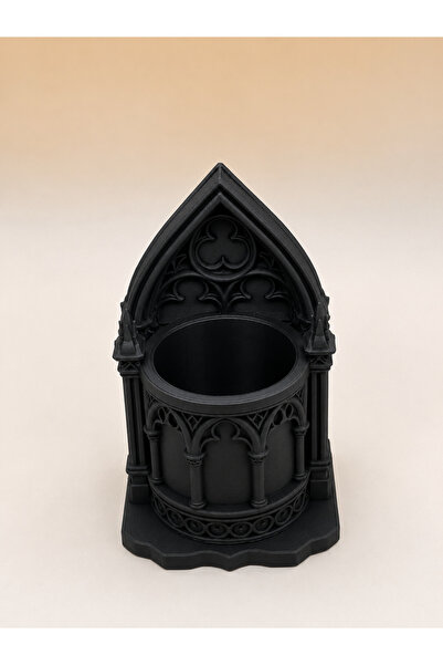 TRİMENT3D Gothic Cathedral Pen Holder – Decorative Desktop Pen Holder and Org...