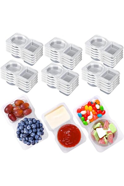 Generic Double Compartment Condiment Containers with Lid,Reusable Snack Pack ...