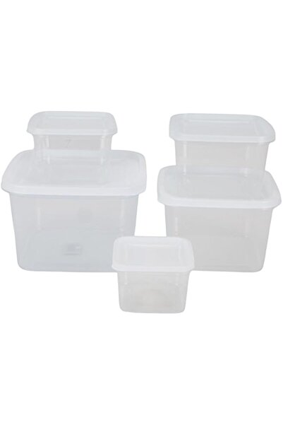 Generic 5 Pack Clear Stackable Storage Plastic Tupperware Containers RF12189 ...