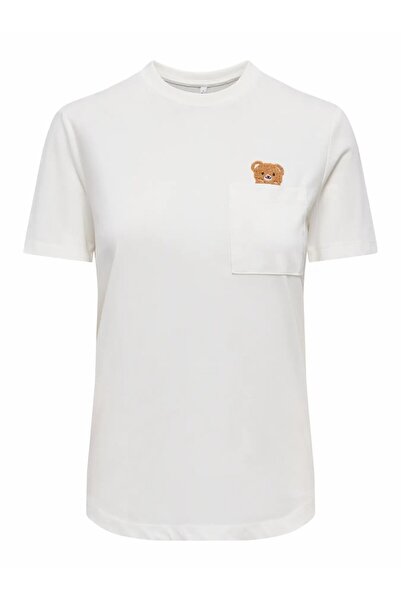 ONLY Дамска бяла тениска Onlteresa Reg S/s Teddy Top Rs Jrs