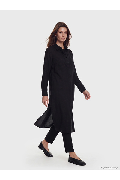 LC Waikiki Lcw Modest Black Women's Shirt Tunic