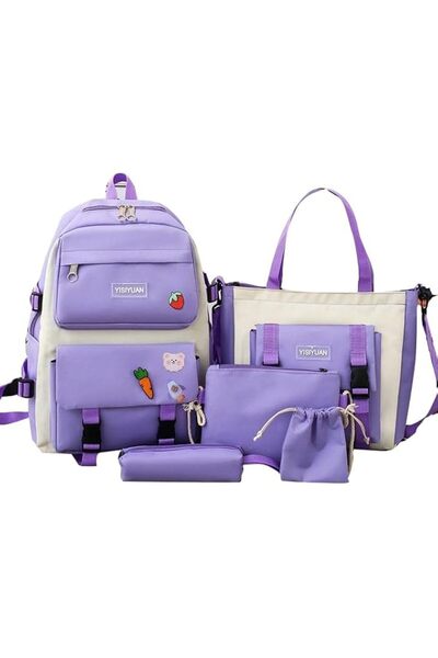 AUTOYSUR Toddler School Backpack for Kids and Adults 5Pcs Travel Backpack wit...