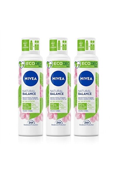 NIVEA Set 3 x Deodorant Spray EcoDeo Balance Fresh Rose, 24h, 3 x 125 ml