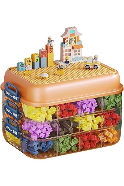 DURKU Toys Storage Organizer Box for Building Blocks, Stackable Plastic Toy S...