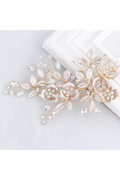 GENERAL Pearl and Flower Gold Hair Clip for Wedding Brides Bridesmaid Flower ...