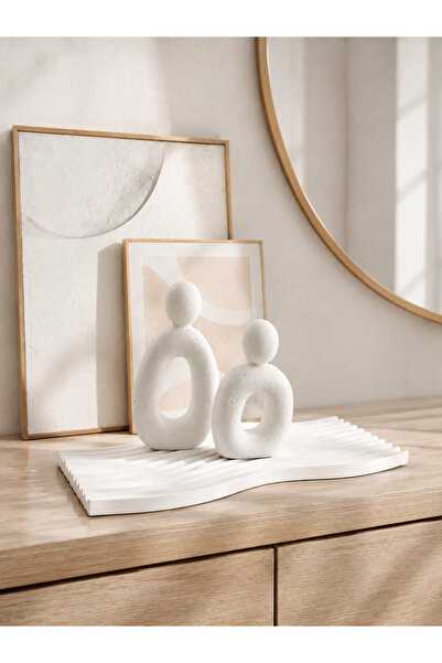 Lazuran Studio Set of 2 decorative statues abstract figurines duo, mineral ma...