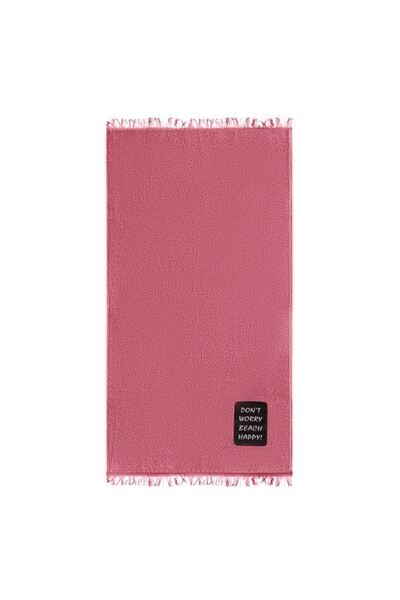 OEM Prosop Roz din Bumbac cu Patch Don't Worry pentru Plaja 170x90cm