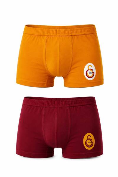 Galatasaray Lisanslı Taraftar Erkek Çocuk Boxer Külot 2'li Paket Pamuklu Boxe...