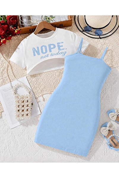 ATLI KİDS KIZ ÇOCUK ELBİSELİ CROP TAKIM 3-16 YAŞ