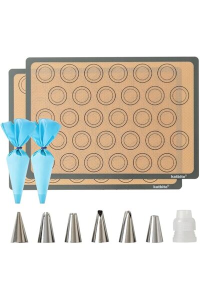 Generic Katbite Macaron Silicone Baking Mats, 2 Pack, Half Sheet, 11 5/8 x 16...