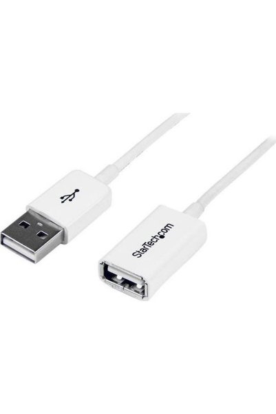 startech Καλώδιο USB 2.0 3μ Τύπου A-Αρσενικό σε A-Θηλυκό Λευκό (USBEXTPAA3MW)