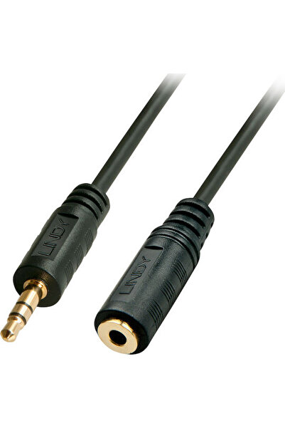 LİNDY Καλώδιο Jack 3.5mm Αρσενικό σε Θηλυκό Μαύρο 2μ