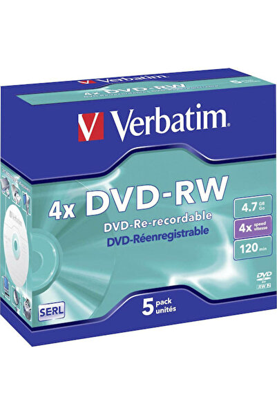 Verbatim Επανεγγράψιμο DVD-RW 4x 4.7GB 5 τεμάχια Κωδικός: 43285