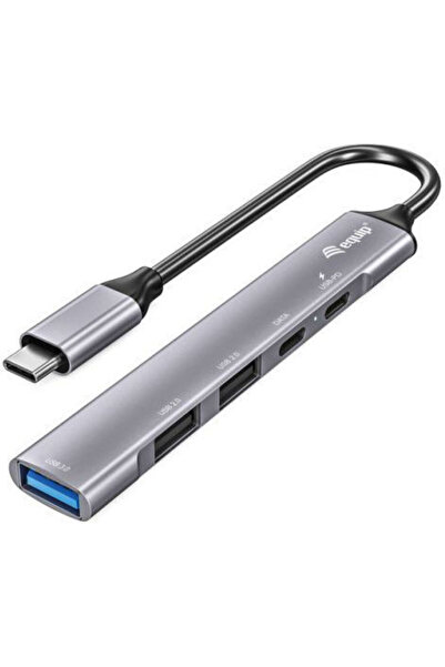 EQUIP Διανομέας USB 3.0 5 θυρών με σύνδεση USB-C Ασημί Κωδικός: 128962
