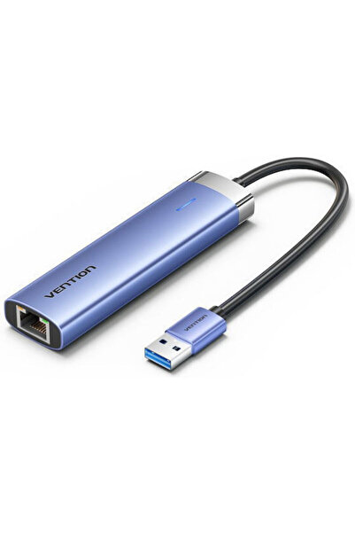 Vention Διανομέας USB 5 Θυρών USB 3.0 με Σύνδεση USB-C και Ethernet Μπλε Κωδι...