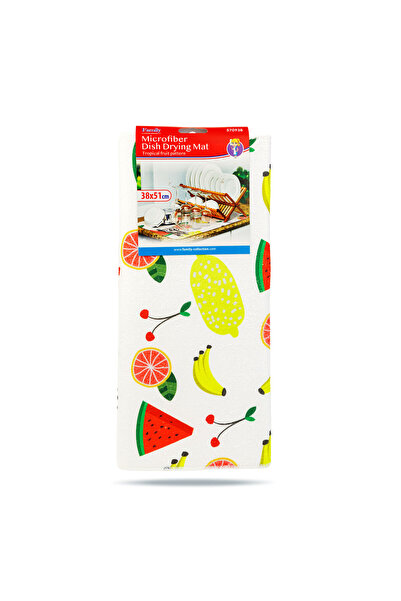 Alista Home Microfiber dish drying mat, 38 x 51 cm, white, tropical fruit pat...