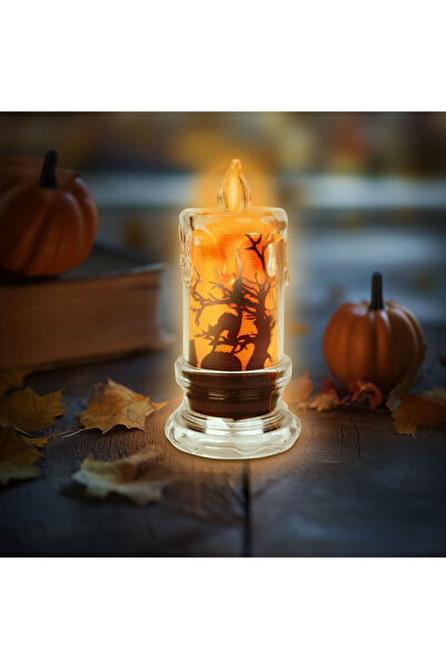 Alista Home Decorațiune lumânare LED de Halloween - Liliac - LED portocaliu -...