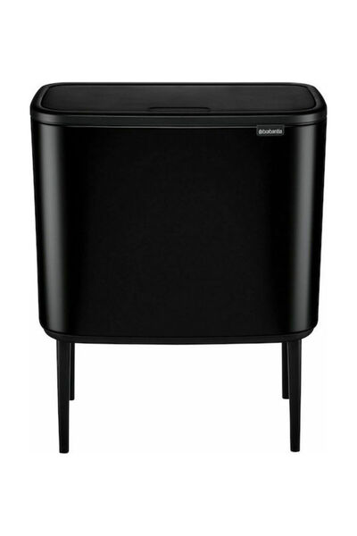 Brabantia Κάδος Ανακύκλωσης Πλαστικός Μαύρος Ματ 11L με Μηχανισμό Ώθησης