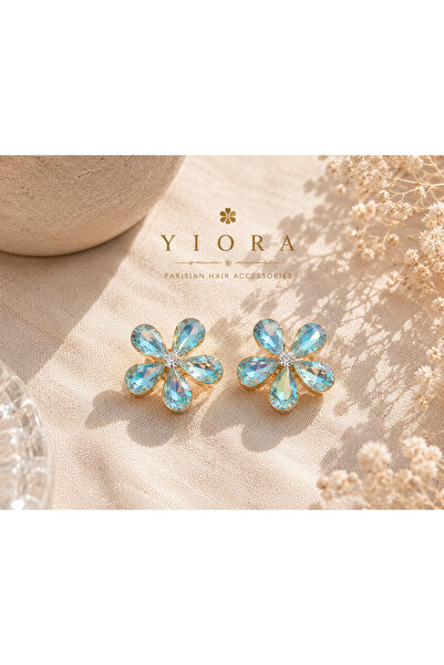 yiora Elegance Series Crystal Stone Flower Clasp Buckle 2cm