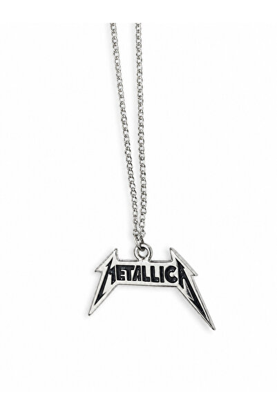 Mira Kadın Gümüş Renk Metallica Model Çelik Kolye – Rock Tarzı Metal Kolye