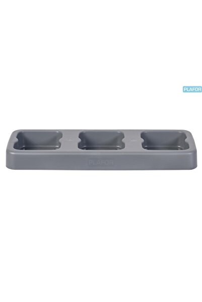 PLAFOR Plastový držiak pre 3 koše na selektívny recyklačný odpad (3 x 75 l), ...