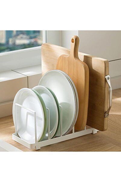 TERRIFI Cutting Board Organizer & Dish Rack - Adjustable Pot Lid Holder for B...