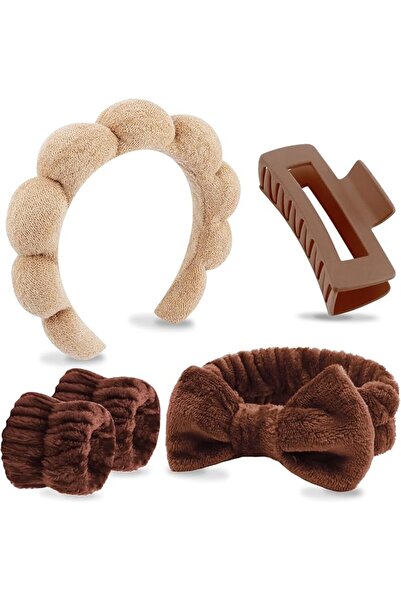Tazweeq 5 Pcs Spa Headbands for Wash Face, Makeup Headband, Soft Absorbent El...