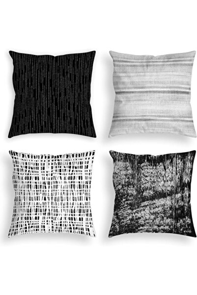 Tazweeq Decorative Throw Pillow Cover Set of 4, Soft Square Couch Cushion Cov...