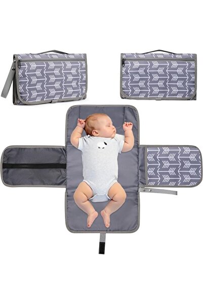 KASTWAVE Travel Baby Changing Mat with Head Cushion, Foldable Infant Changing...