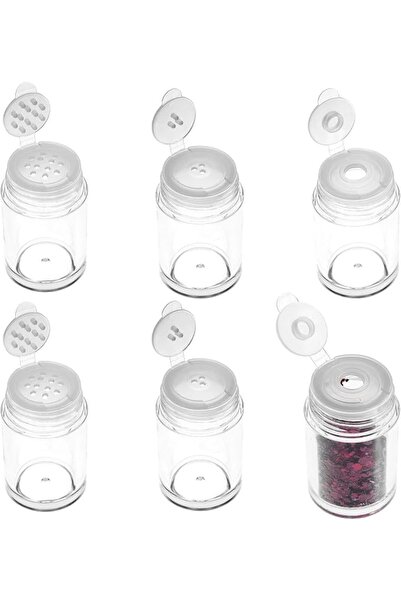 KASTWAVE 6 Pcs Mini Empty Loose Powder Bottles (10ml/1/2 oz) with Sifter Scre...