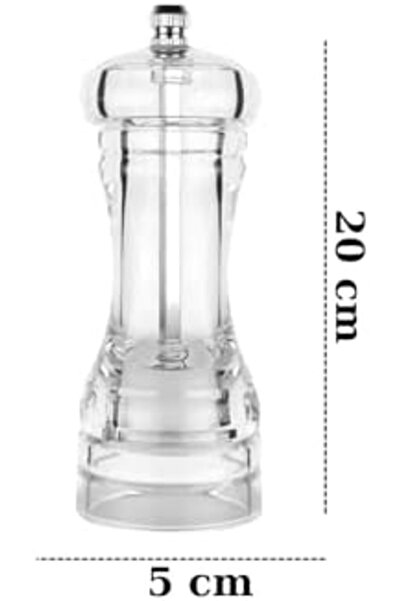 Yıldızan 3K_Store 2-Pack Large Size 20 cm Acrylic Transparent Salt Pepper Mil...