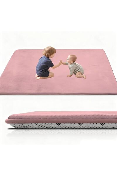 GENERAL Coral Velvet Baby Play Mat, 3cm Thick Baby Crawling Mat Nursery Rug f...