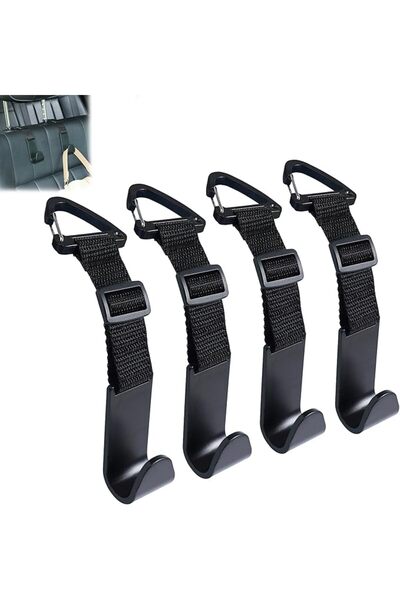 Yelajoy 4 PCS Metal Adjustable Hidden Headrest Car Hooks, Universal Backseat ...
