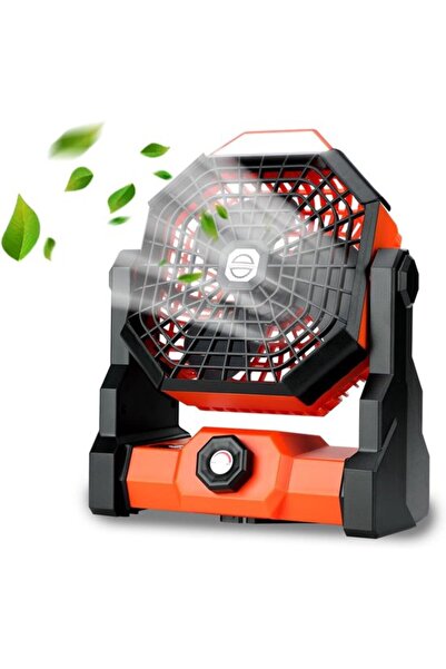 Morvena Picks Ventilator de camping portabil reîncărcabil cu lanternă LED, ro...