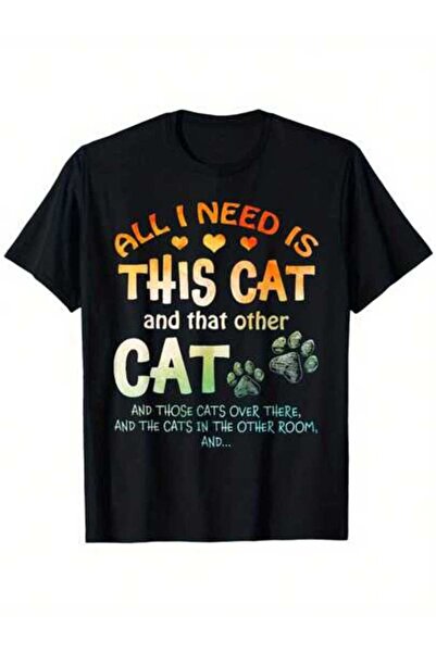 26LIK 1pc Womens Funny Cat Lover Graphic TshirtCotton 180gsm.Printed Tee.Unis...
