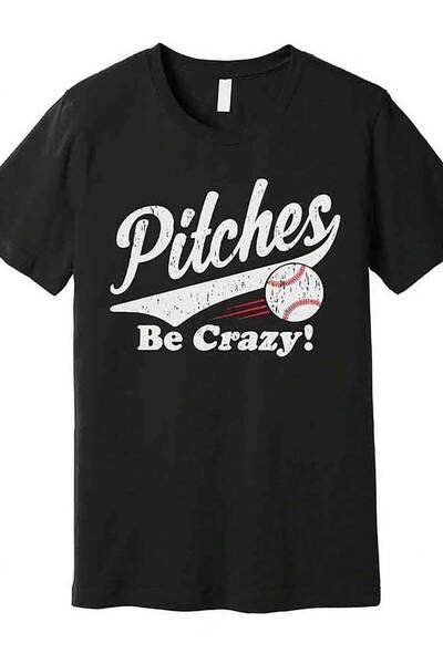 29CUN Crazy Funny Baseball Print High-Quality Cotton-Shirt Men's Short-Sleeve...