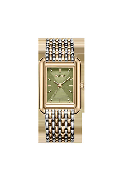Burker Damenuhr Olivia Gold Silber Olivgrün 29 mm
