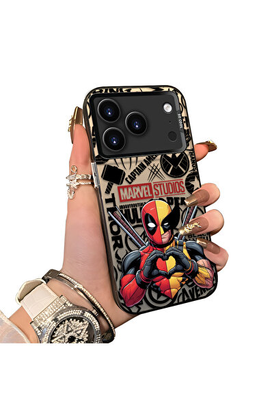 Hontinga iPhone 17 Pro Max Uyumlu Marvel Desenli Silikon Kenar Sert Arka Kılı...