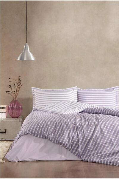 Özdilek Double (With Fitted Sheet) Duvet Cover Set Trioline Purple