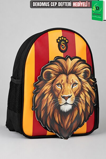 Galatasaray حقيبة رياض الأطفال الصغيرة المطبوعة بتصميم ليون ثلاثي الأبعاد مرخ...