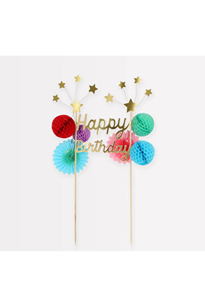 Meri Meri - Happy Birthday Cake Topper - Happy Birthday Pasta Süsü