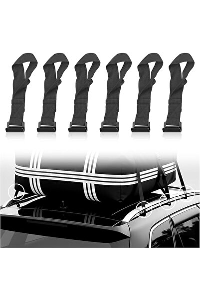 SYOSI 6 Pcs Car Roof Rack Tie Down Straps with Hooks, Heavy-Duty Cargo Fasten...