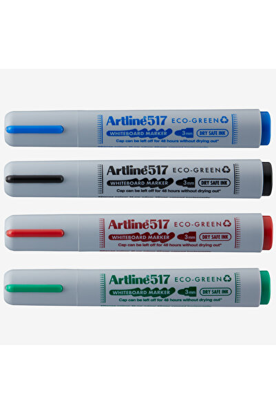 artline Маркер за бяла дъска 517 зелен - Безопасно сухо мастило, издържащо 48...