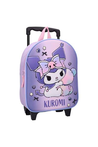 kuromi 3D куфарче на колелца, с едно отделение, 32x26x11 см, регулируеми и по...