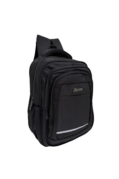 OEM School bag, 40 x 28 x 22 cm, 3 compartments, Solid Color, black, GS114