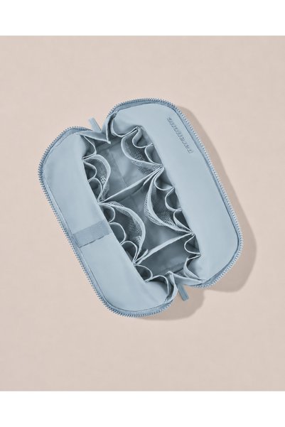 The Sleep Deep Premium Leather Diamond Pattern Makeup Bag - Cosmetic Bag & Travel Makeup Bag