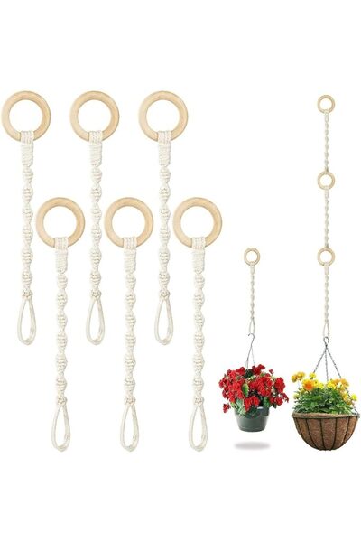 Aputue Plant Hanging Extenders, 6 PCS Handmade Macrame Plant Hanger Extenders...