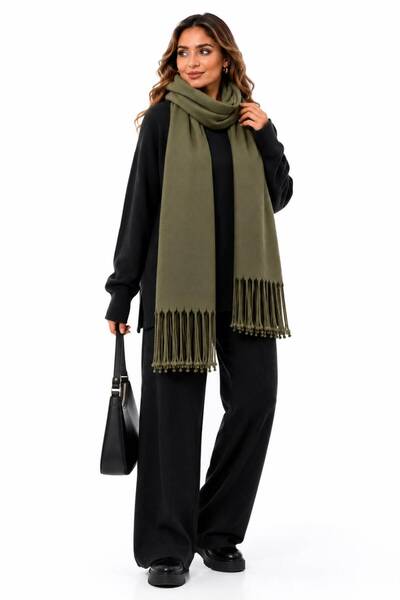 Sfg Life Moda Women's Knitwear Scarf with Tassels, Soft Textured Winter Shawl...