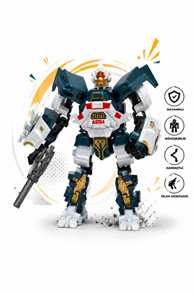 craftivio Dönüşebilen ve Birleşen Robot Figür - Hareketli, Silahlı Erkek Çocu...