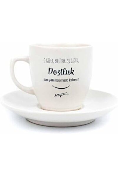 Yıldızan Sbl Store Dostluk 2-Person 4-Piece Cream Turkish Coffee Cup Set - Gi...
